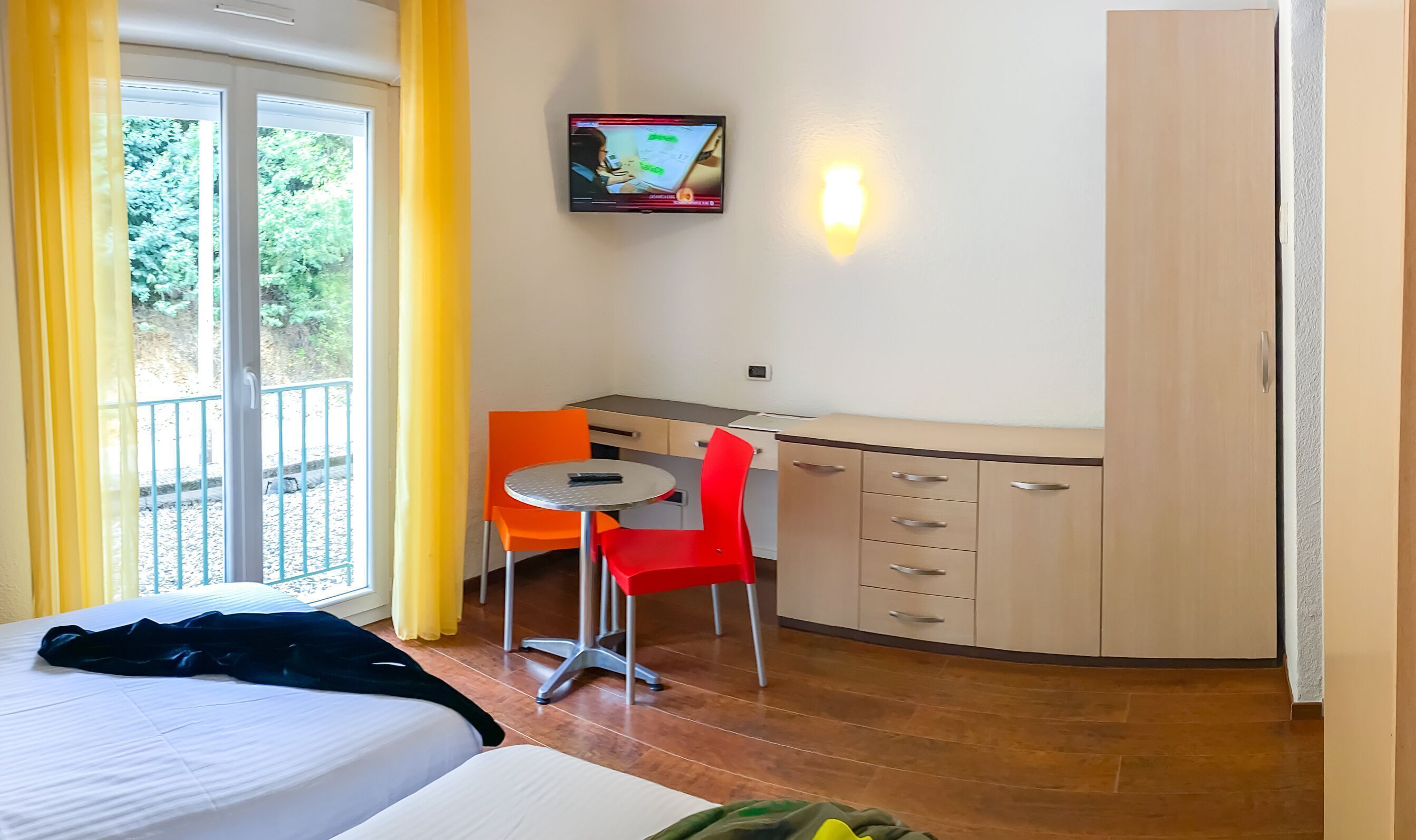 Premium bedding, memory-foam beds, desk, soundproofing