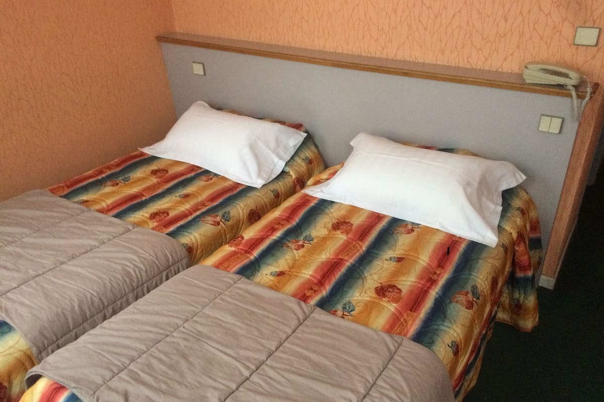 Habitación con 2 camas individuales | Insonorización, camas extra, wifi gratis y ropa de cama