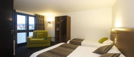 Desk, blackout curtains, iron/ironing board, free WiFi