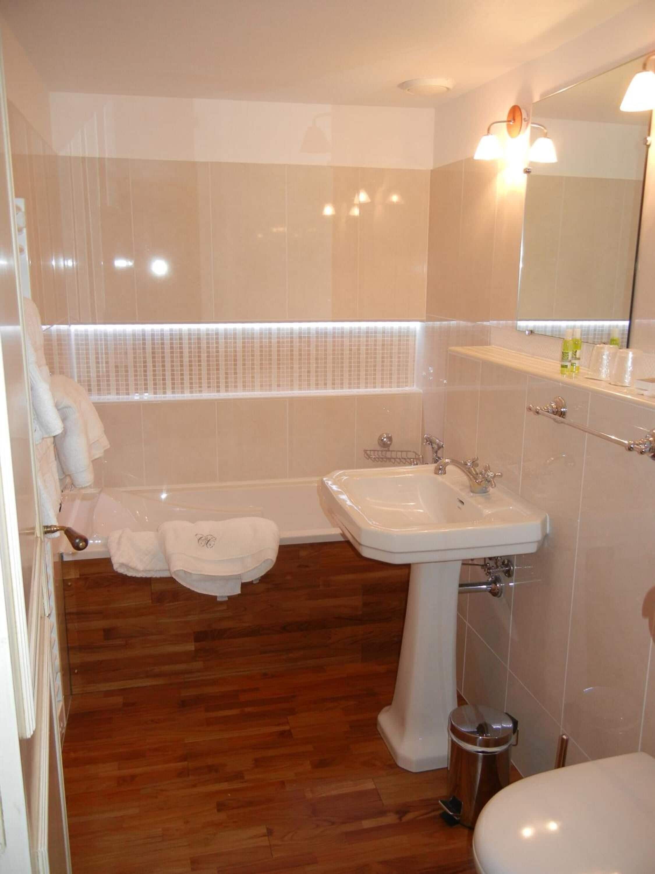 free toiletries, hair dryer, towels