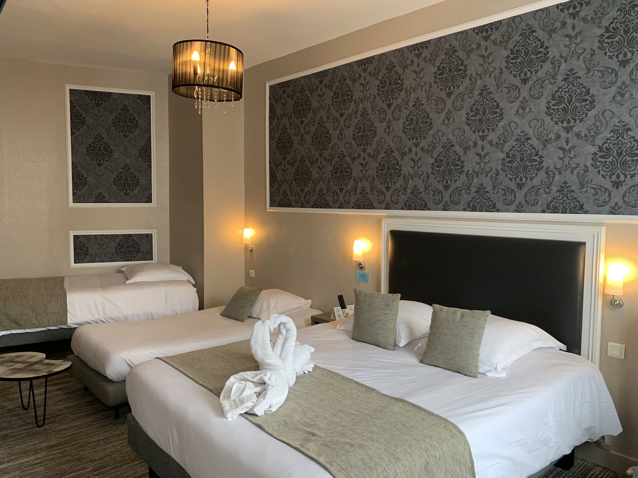 premium bedding, individually decorated, desk, blackout curtains