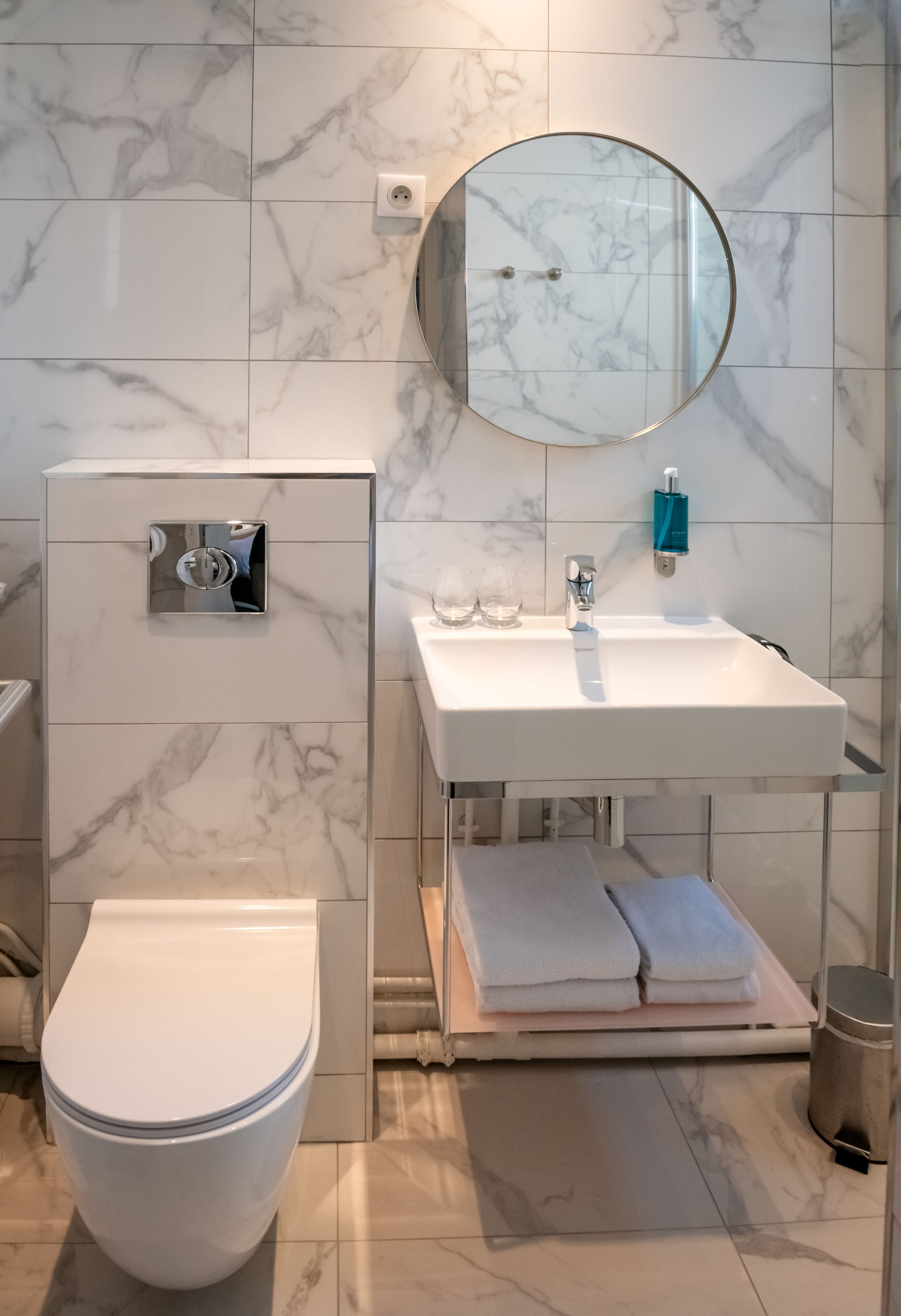 free toiletries, hair dryer, towels, shampoo