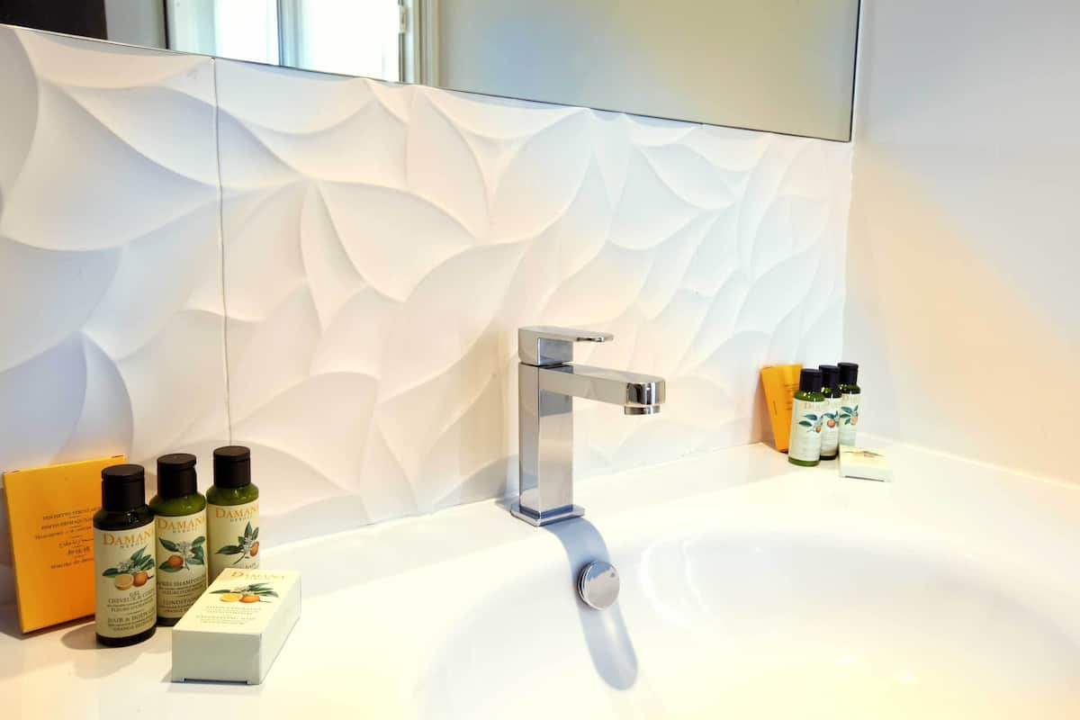 shower, rainfall showerhead, hair dryer, bathrobes