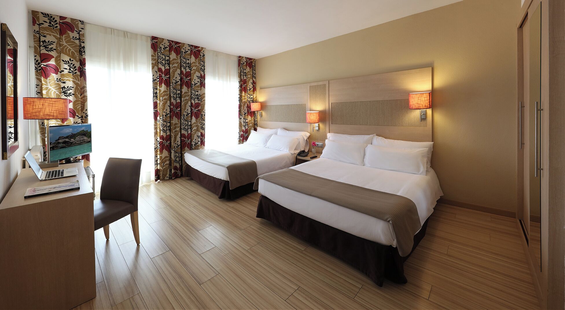 Comfort Quadruple Room, 2 Double Beds | Premium bedding, blackout drapes, soundproofing, free WiFi