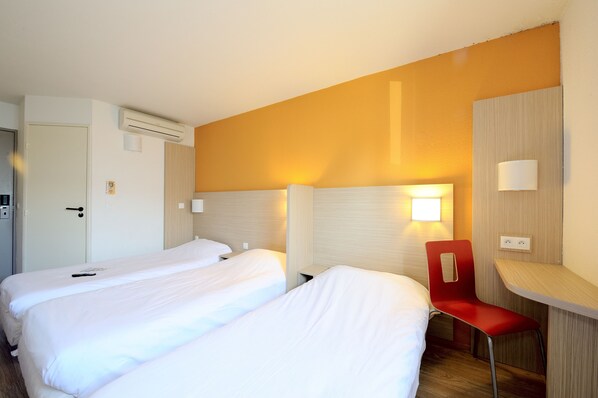 Desk, cots/infant beds, free WiFi, bed sheets