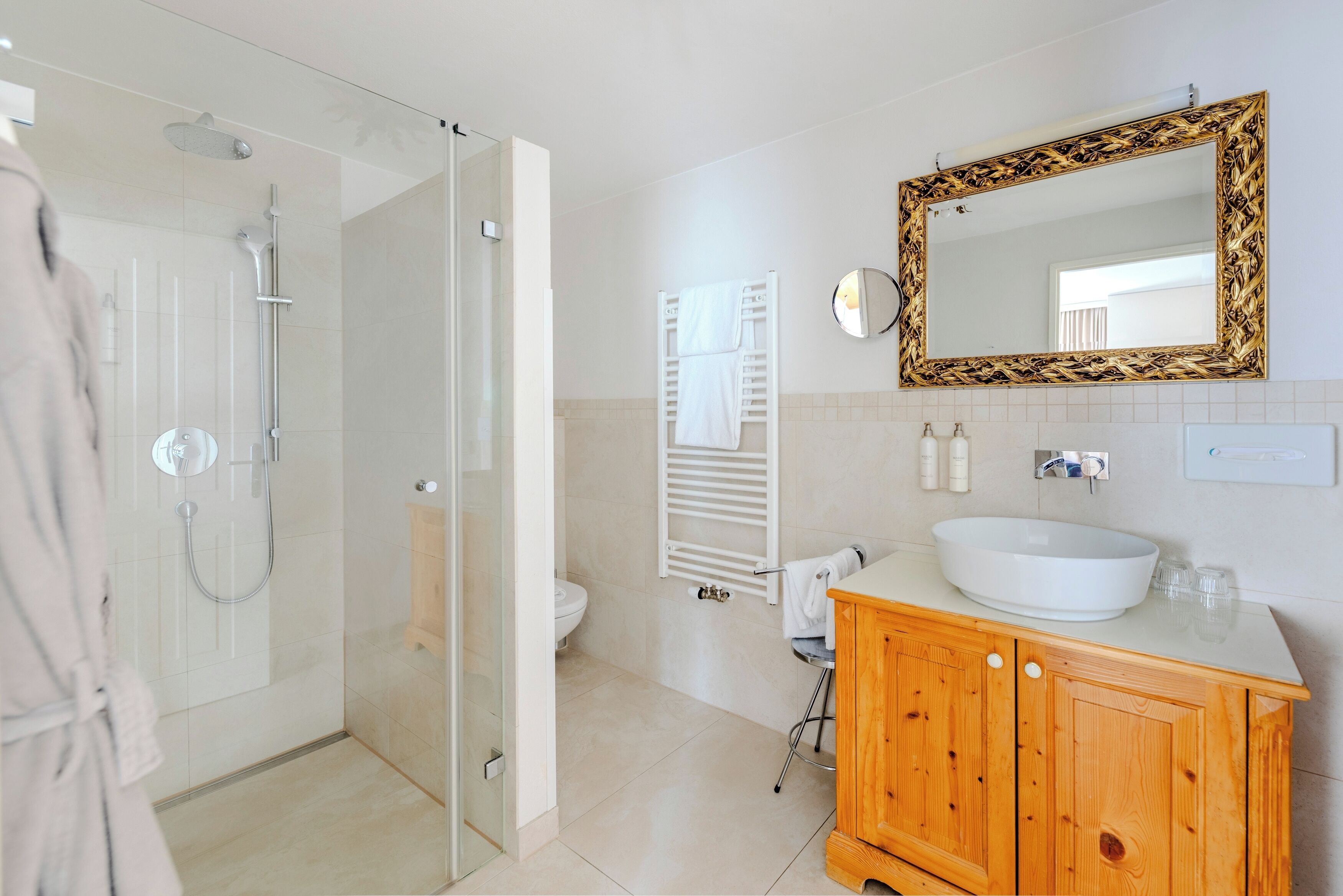 free toiletries, hair dryer, slippers, towels