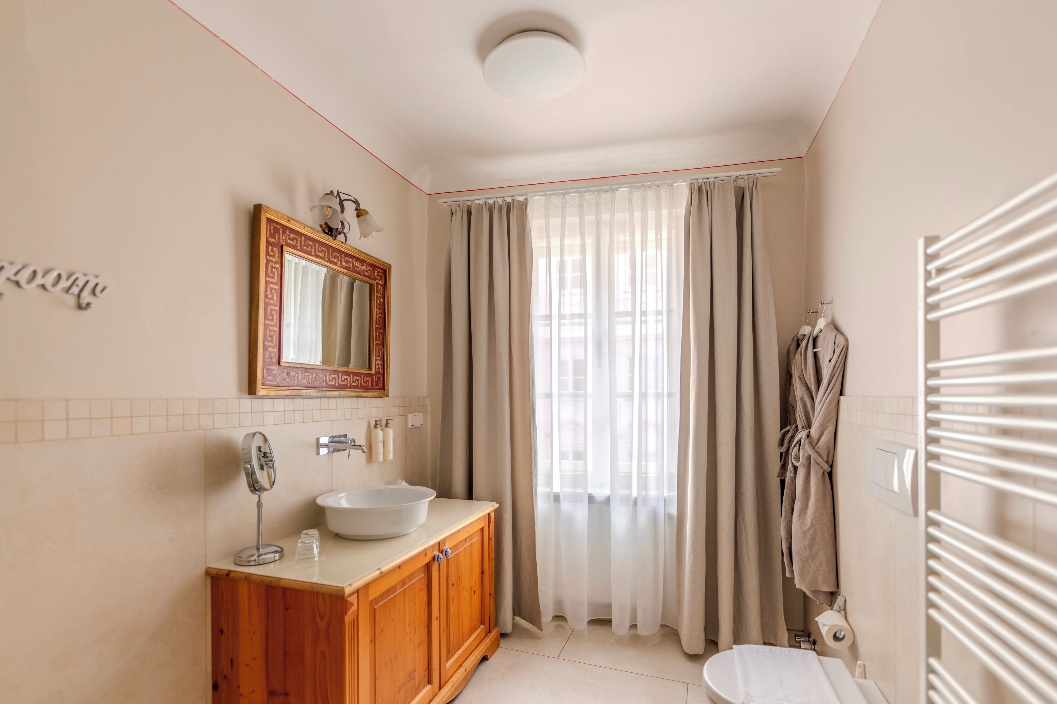 free toiletries, hair dryer, slippers, towels