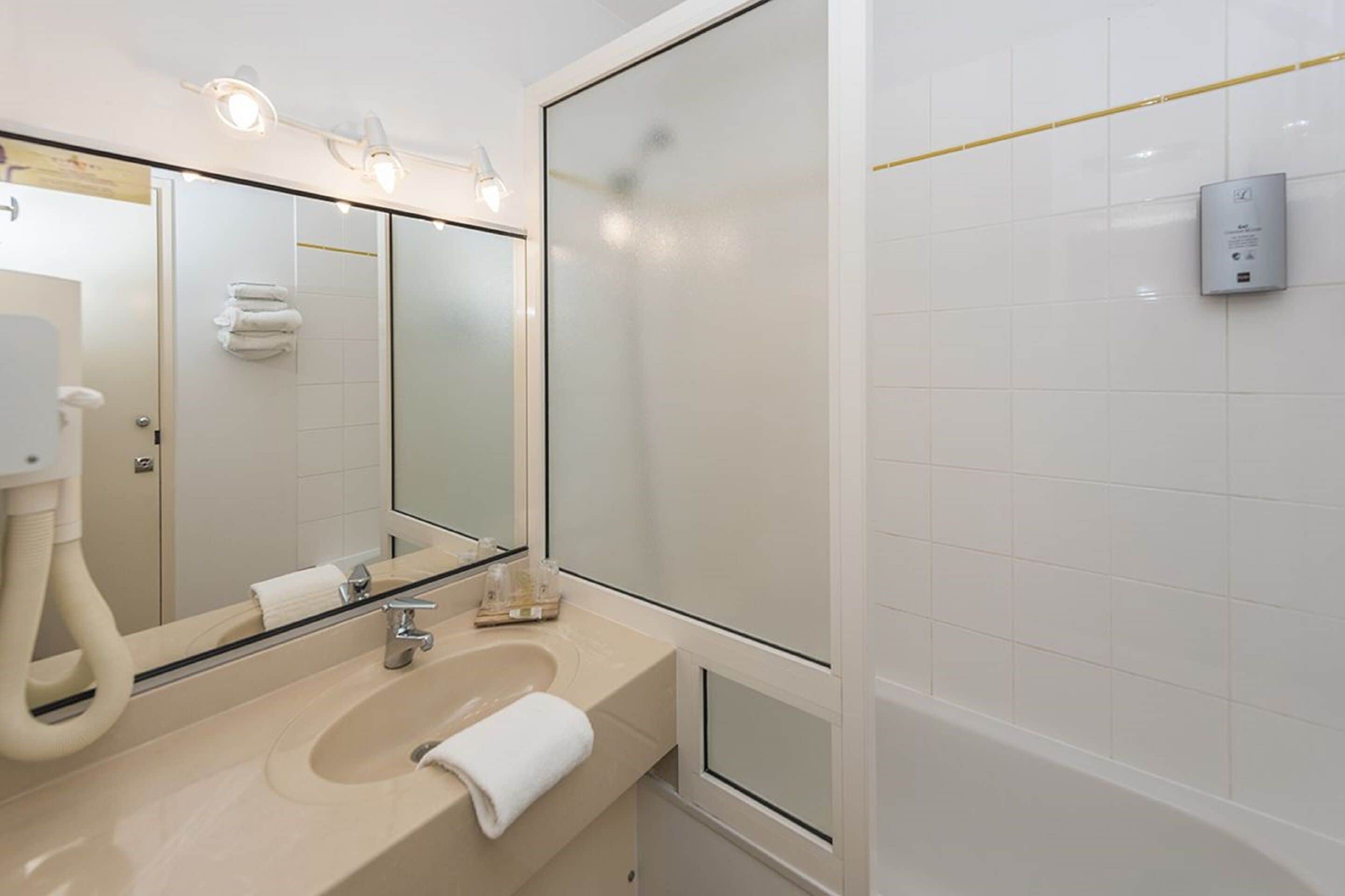 double room | bathroom | hair dryer, towels