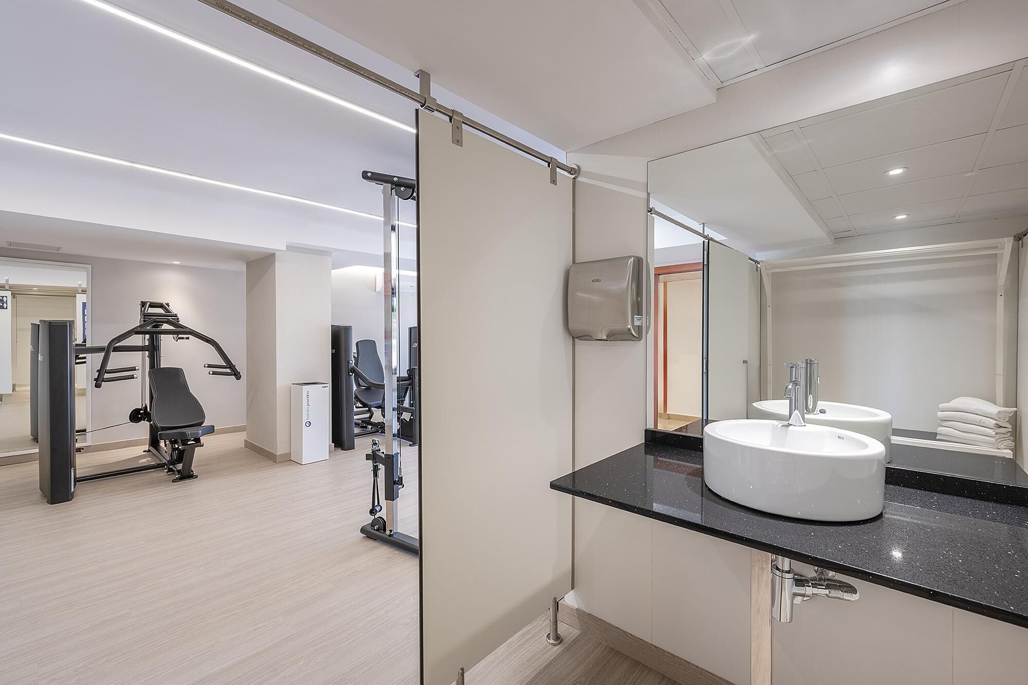 eco-friendly toiletries, hair dryer, bidet, towels