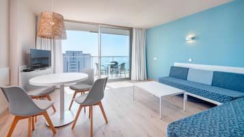 Superior Apartment, Sea View | 1 bedroom, desk, laptop workspace, blackout curtains