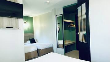 Desk, free cots/infant beds, free WiFi, bed sheets