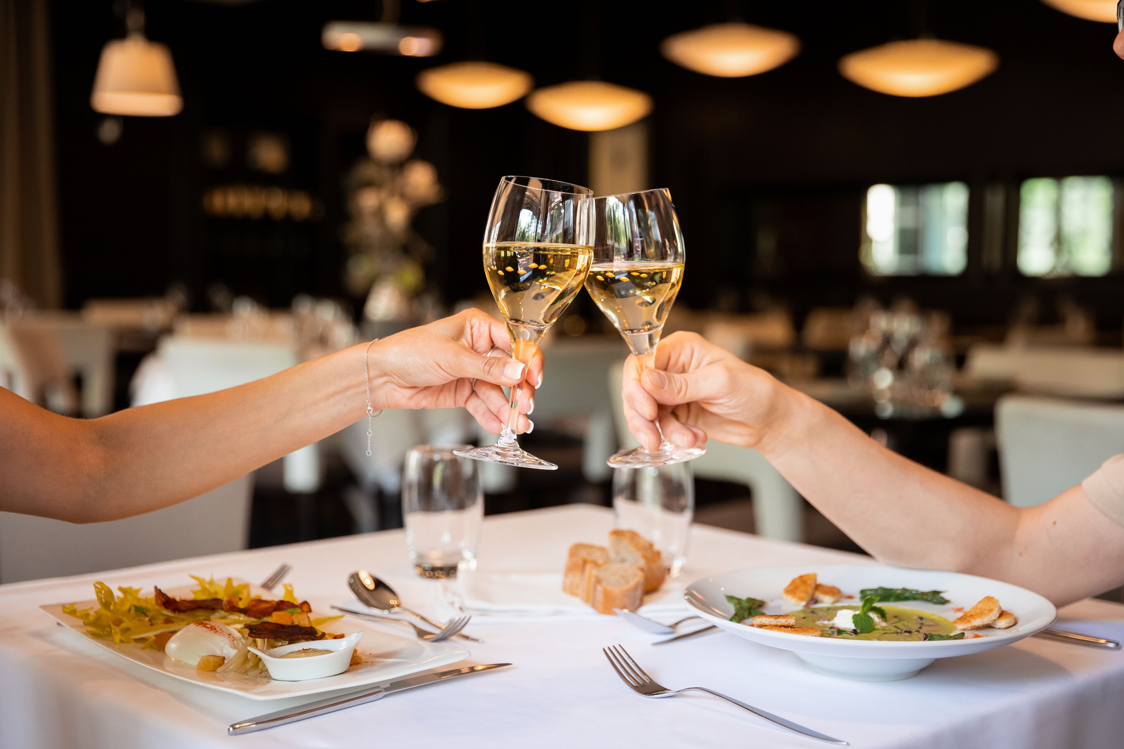 Phục vụ bữa trưa và bữa tối, nhìn ra vườn 