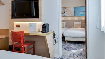 Privilege Quadruple Room | Desk, blackout drapes, soundproofing, iron/ironing board