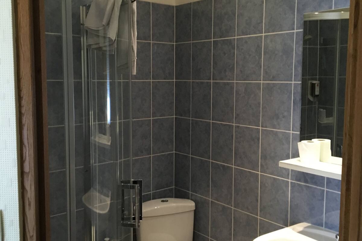 comfort double room | bathroom | shower, free toiletries, towels