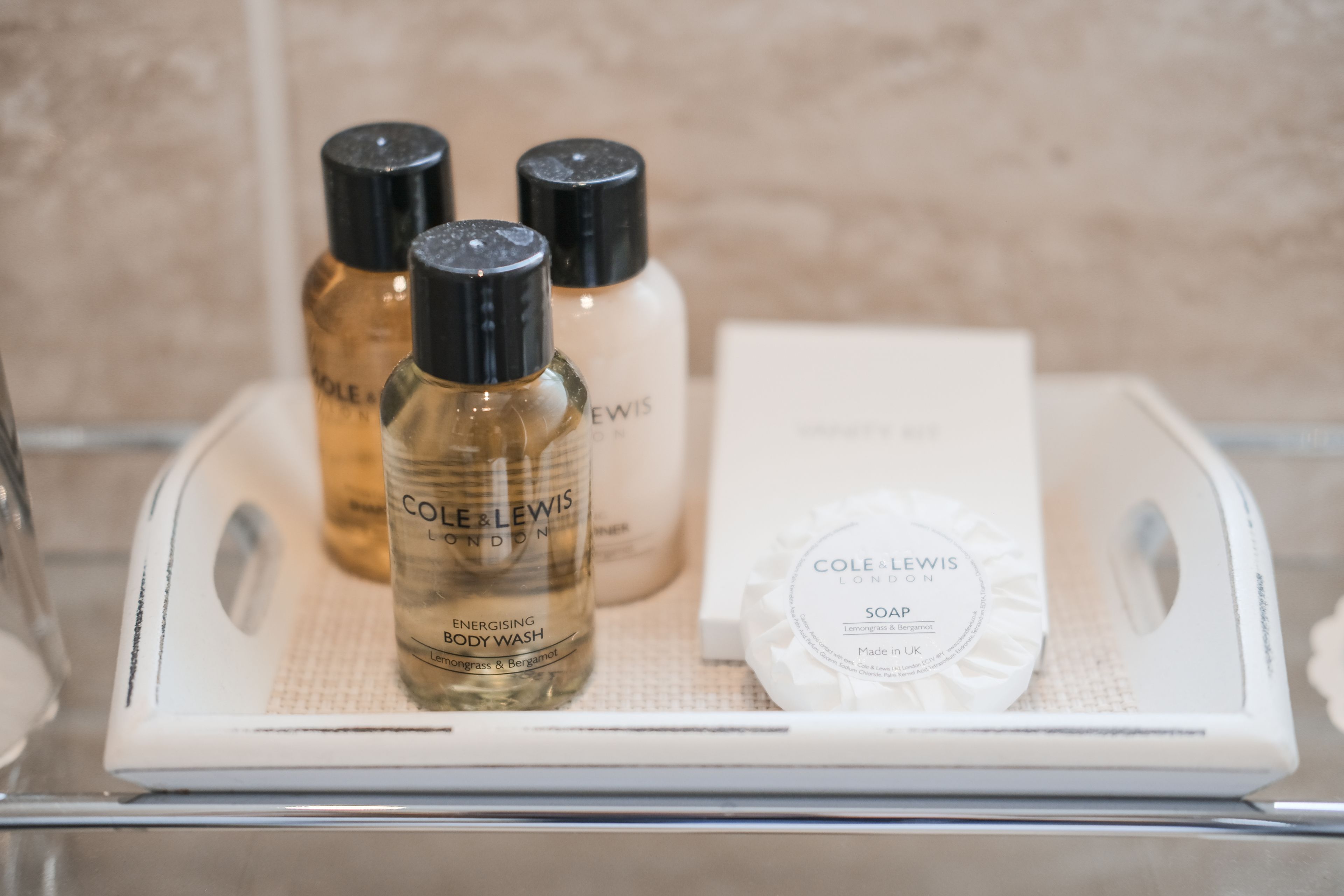 free toiletries, hair dryer, towels