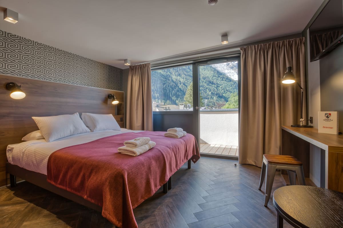 Chambre Double ou twin - Summit Supérieure avec balcon et vue Mt.Blanc | Skrivbord, gratis wi-fi och sängkläder