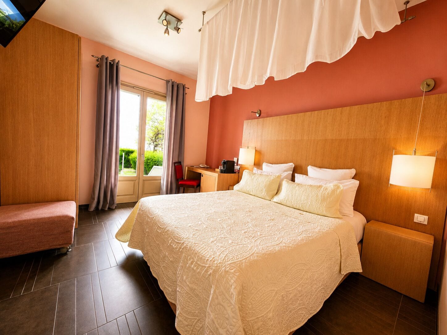Chambre Double, terrasse, vue lac