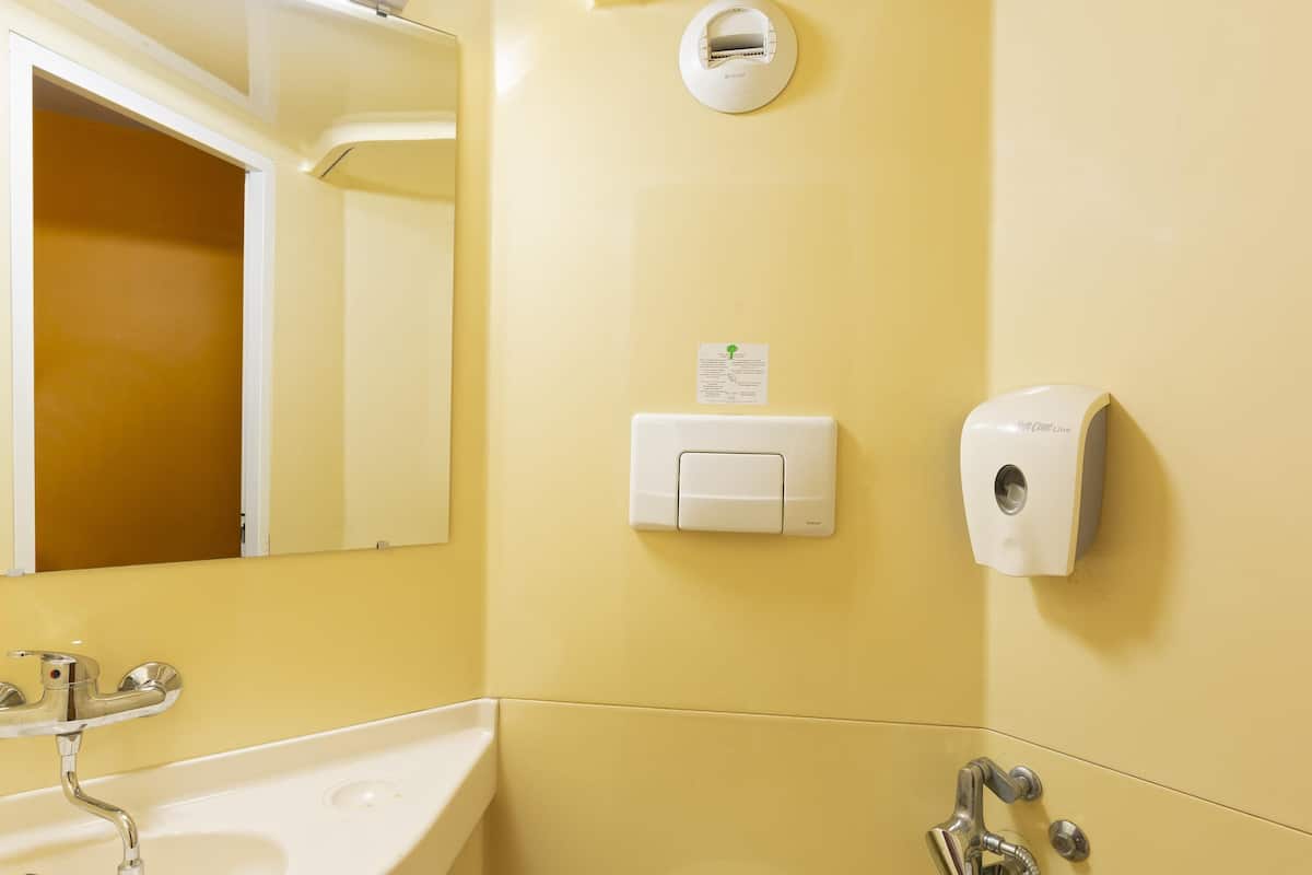 Shower, eco-friendly toiletries, towels, soap