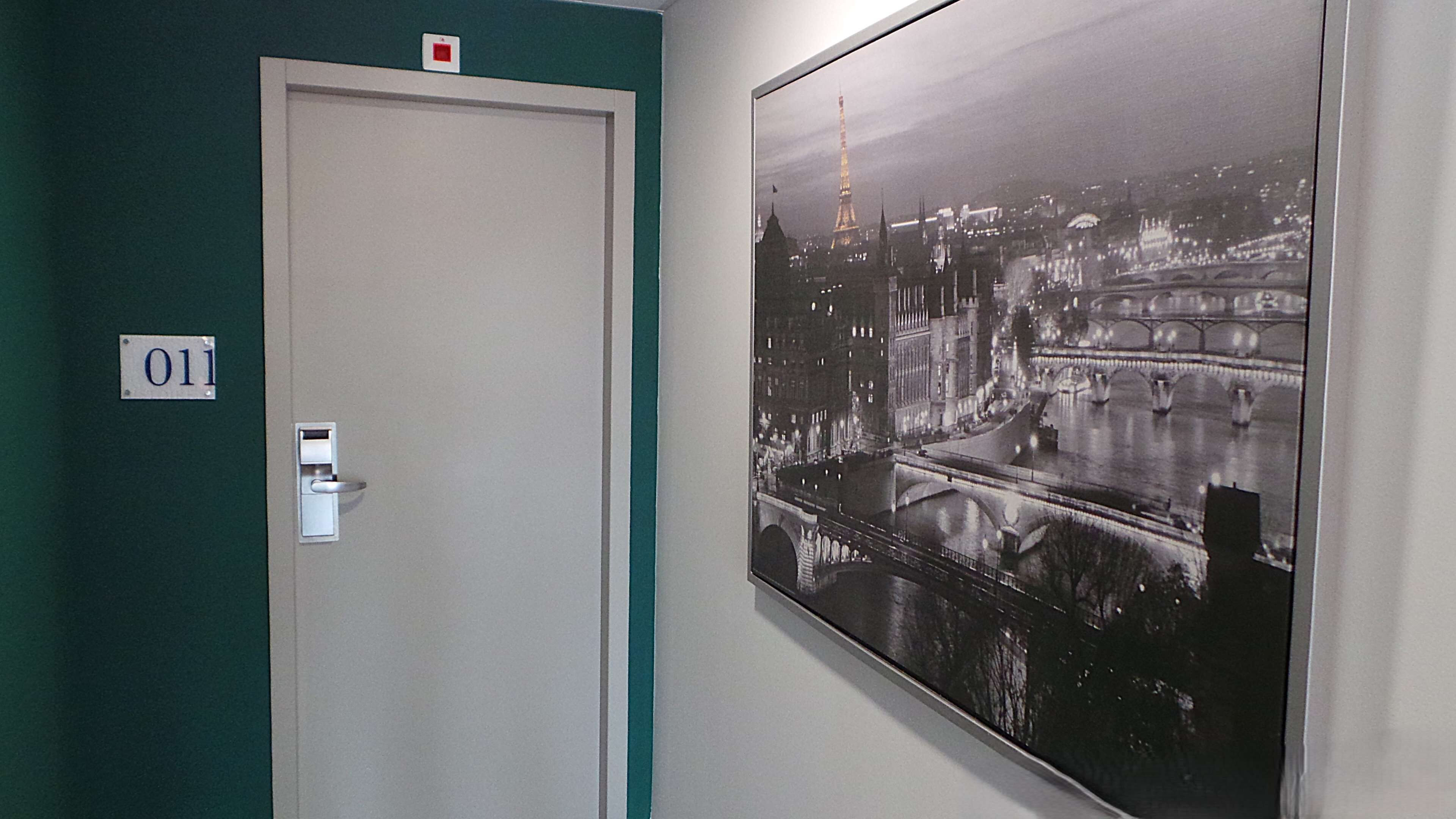 premium bedding, desk, laptop workspace, blackout curtains