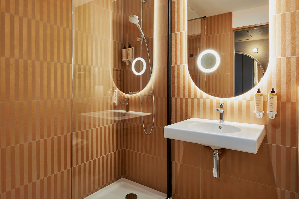 Free toiletries, hair dryer, towels, soap