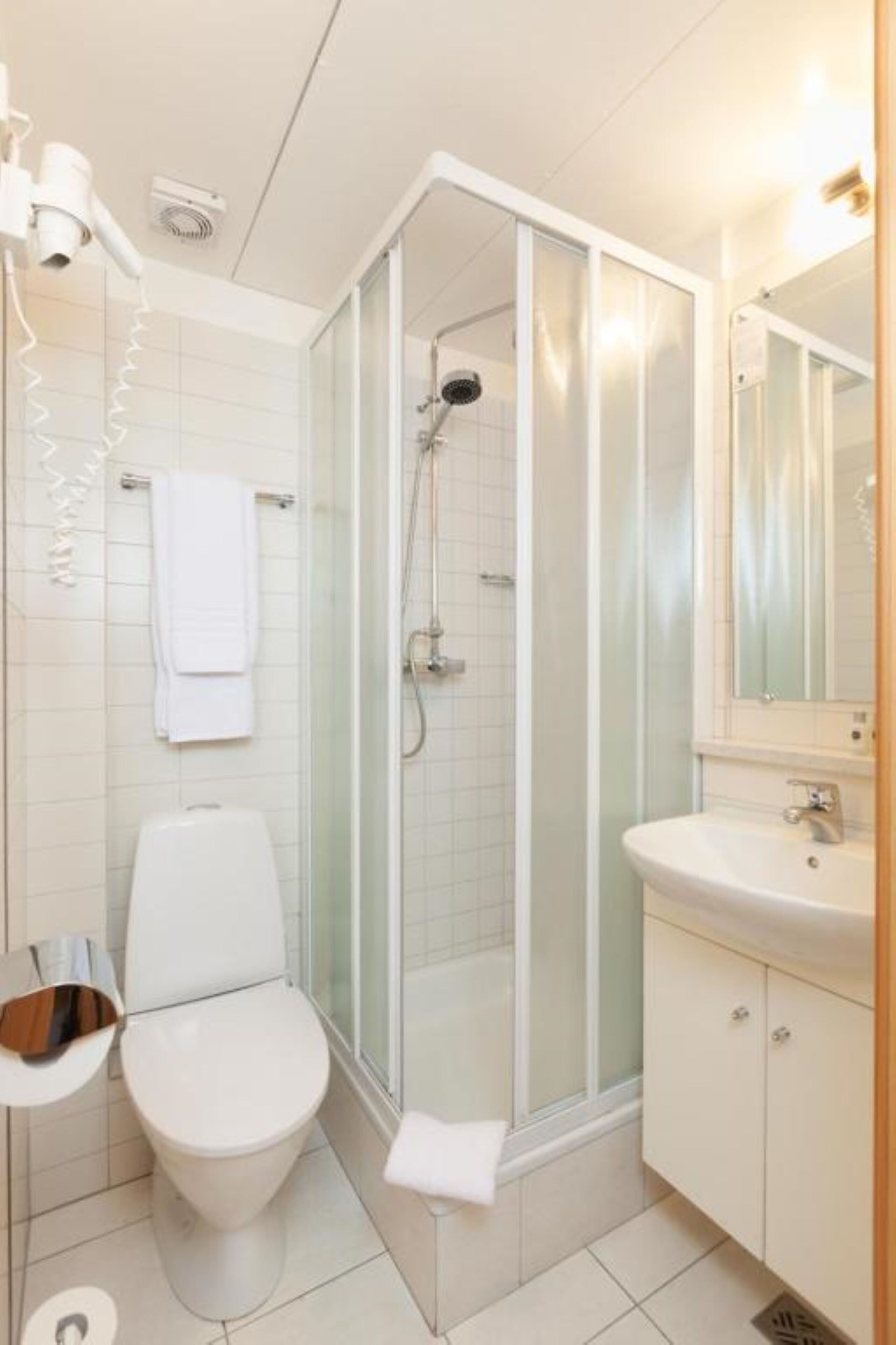 free toiletries, hair dryer, towels