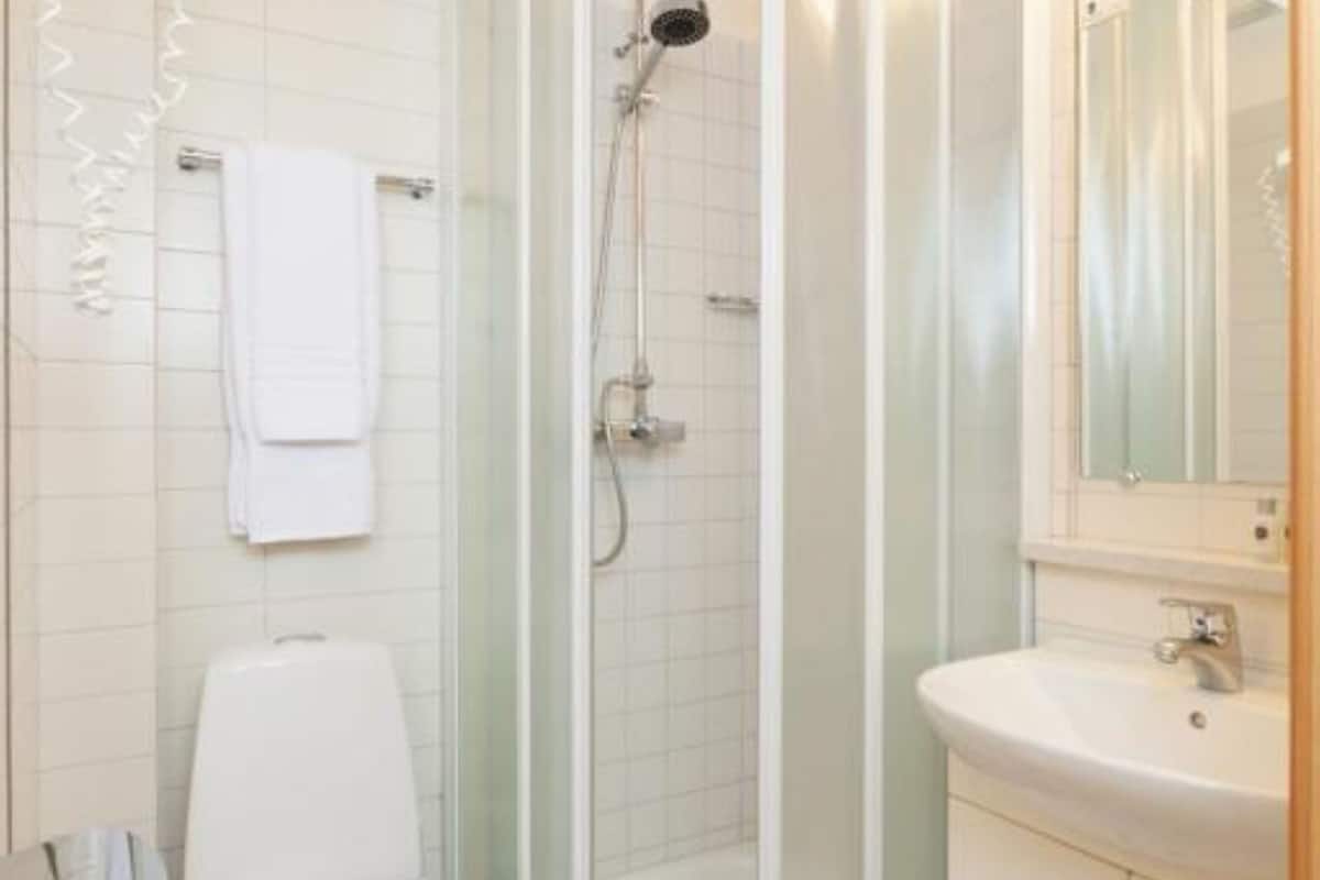 free toiletries, hair dryer, towels