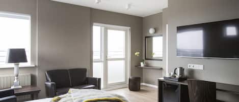 Suite Junior, balcon, vue sur la montagne | 1 chambre, draps en coton égyptien, literie de qualité