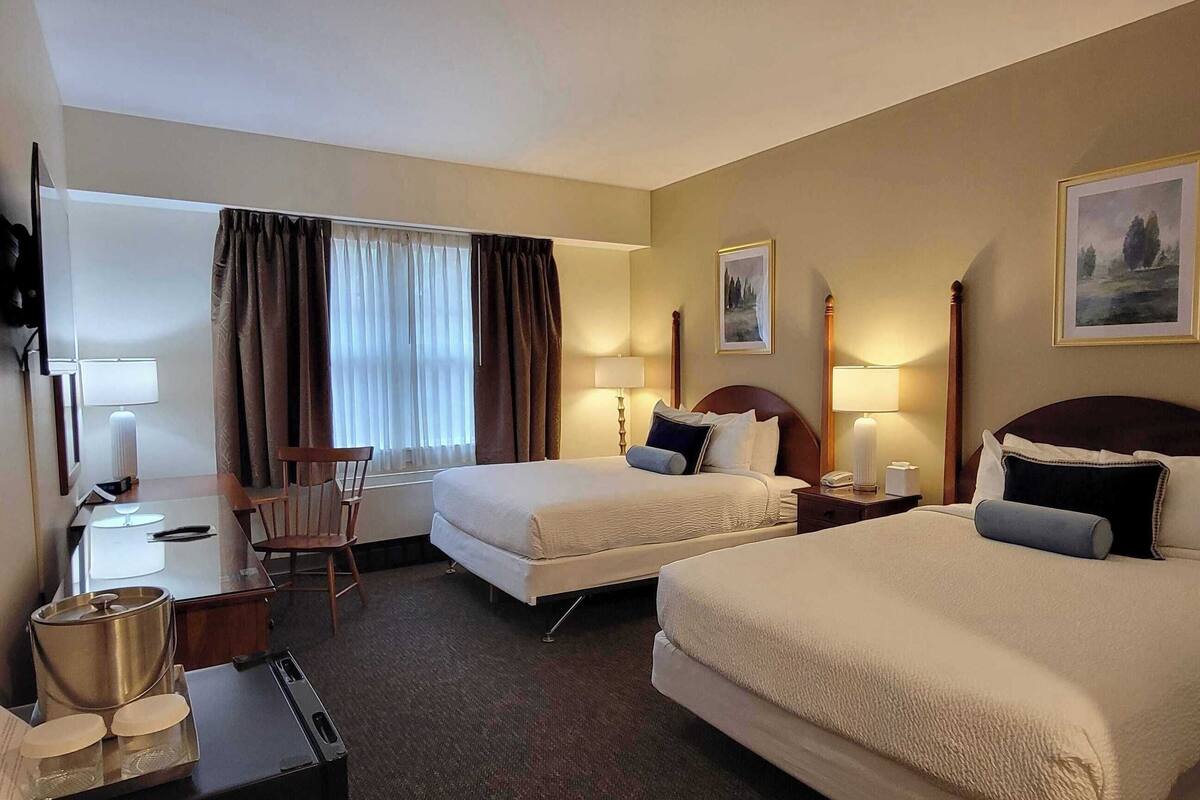 room, 2 queen beds | 1 bedroom, in-room safe, desk, blackout curtains