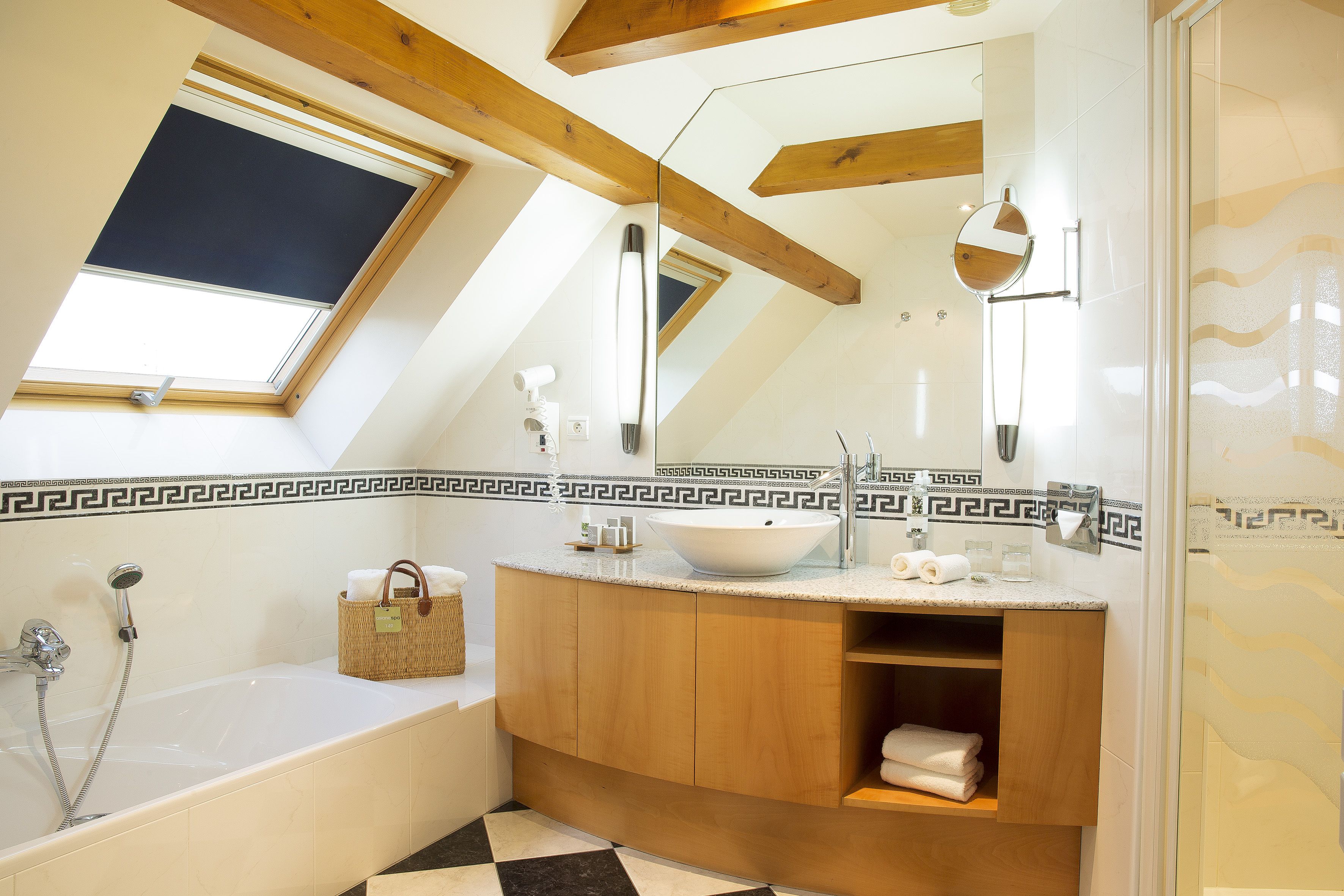 free toiletries, hair dryer, bathrobes, slippers