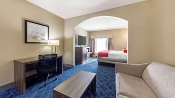 Suite, 1 King Bed, Non Smoking, Refrigerator & Microwave | In-room safe, desk, laptop workspace, iron/ironing board