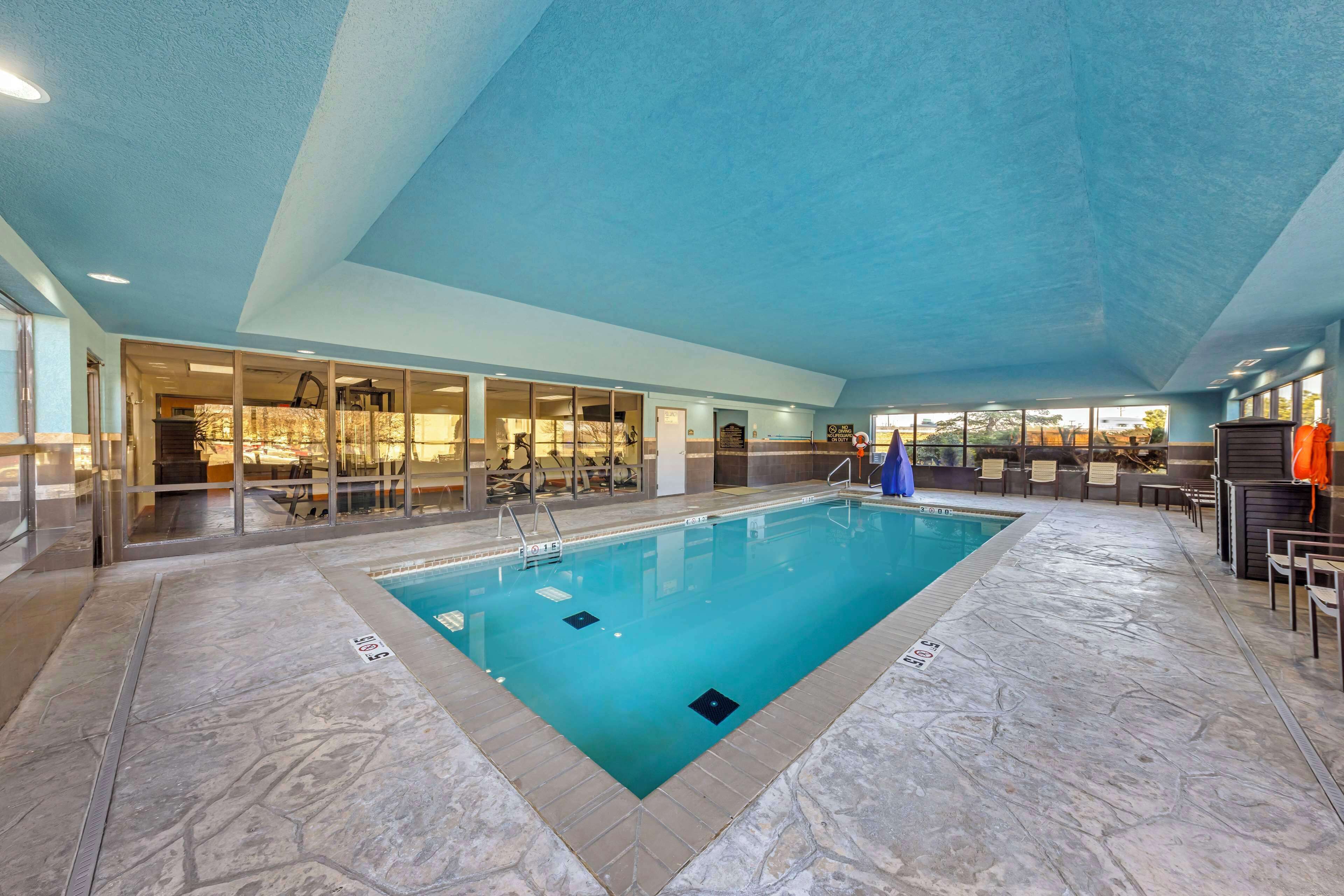 Indoor pool, sun loungers