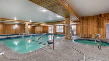 Indoor pool, free pool cabanas, pool loungers