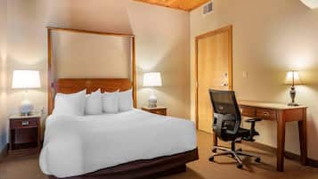 Pillowtop beds, individually decorated, desk, laptop workspace