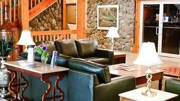 27-inch TV with cable channels, fireplace, DVD player