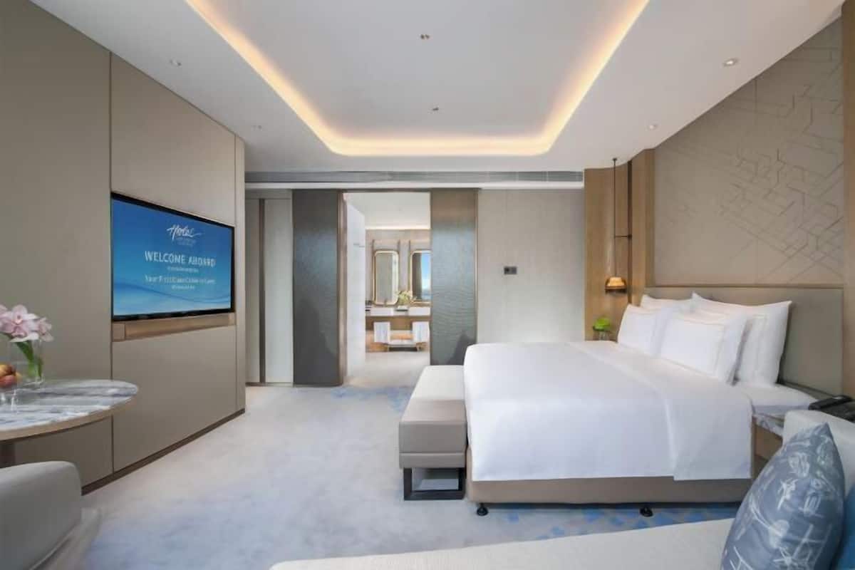 1 Schlafzimmer, hochwertige Bettwaren, Daunenbettdecken, Minibar