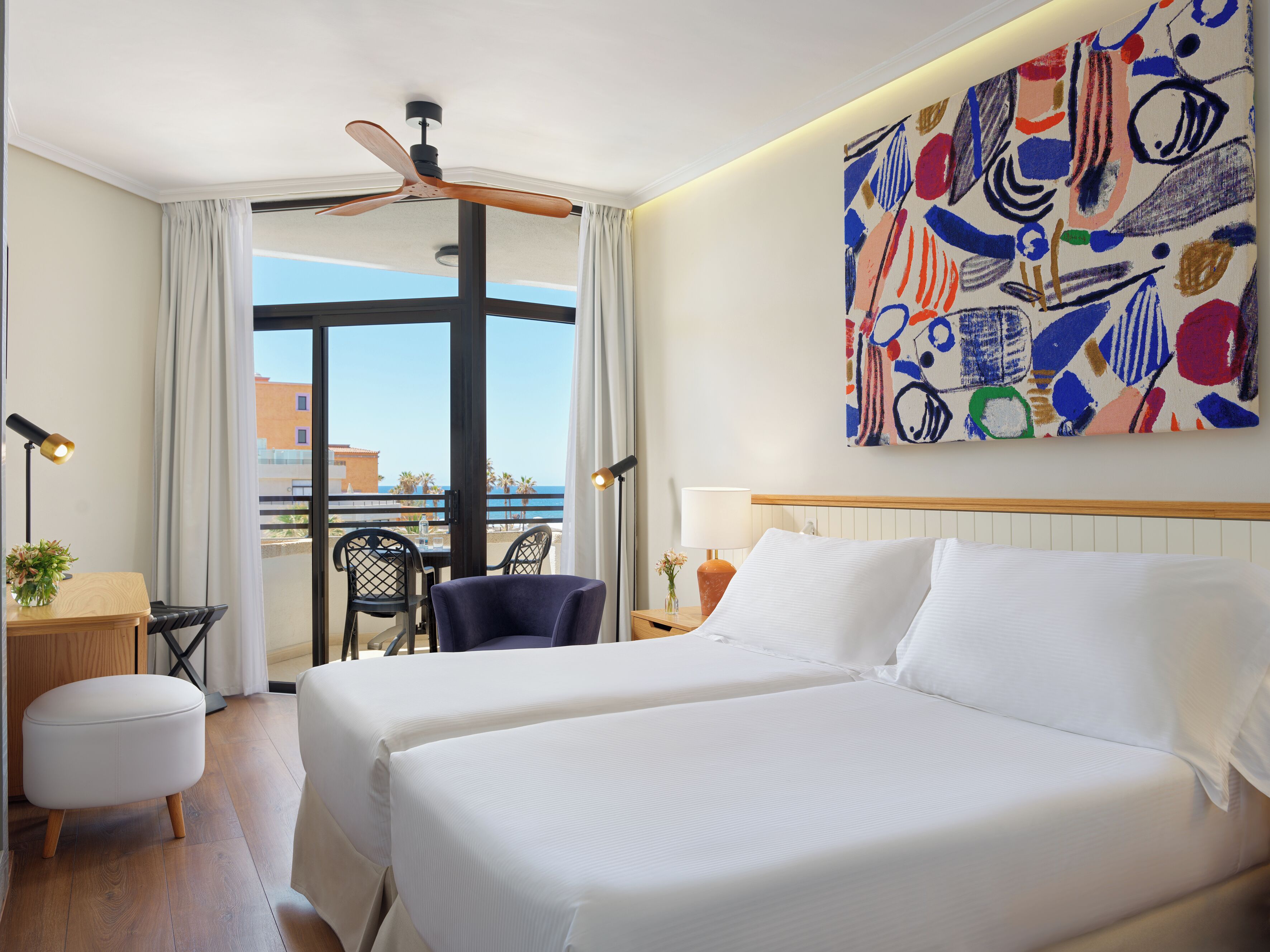 Minibar, desk, blackout drapes, free WiFi