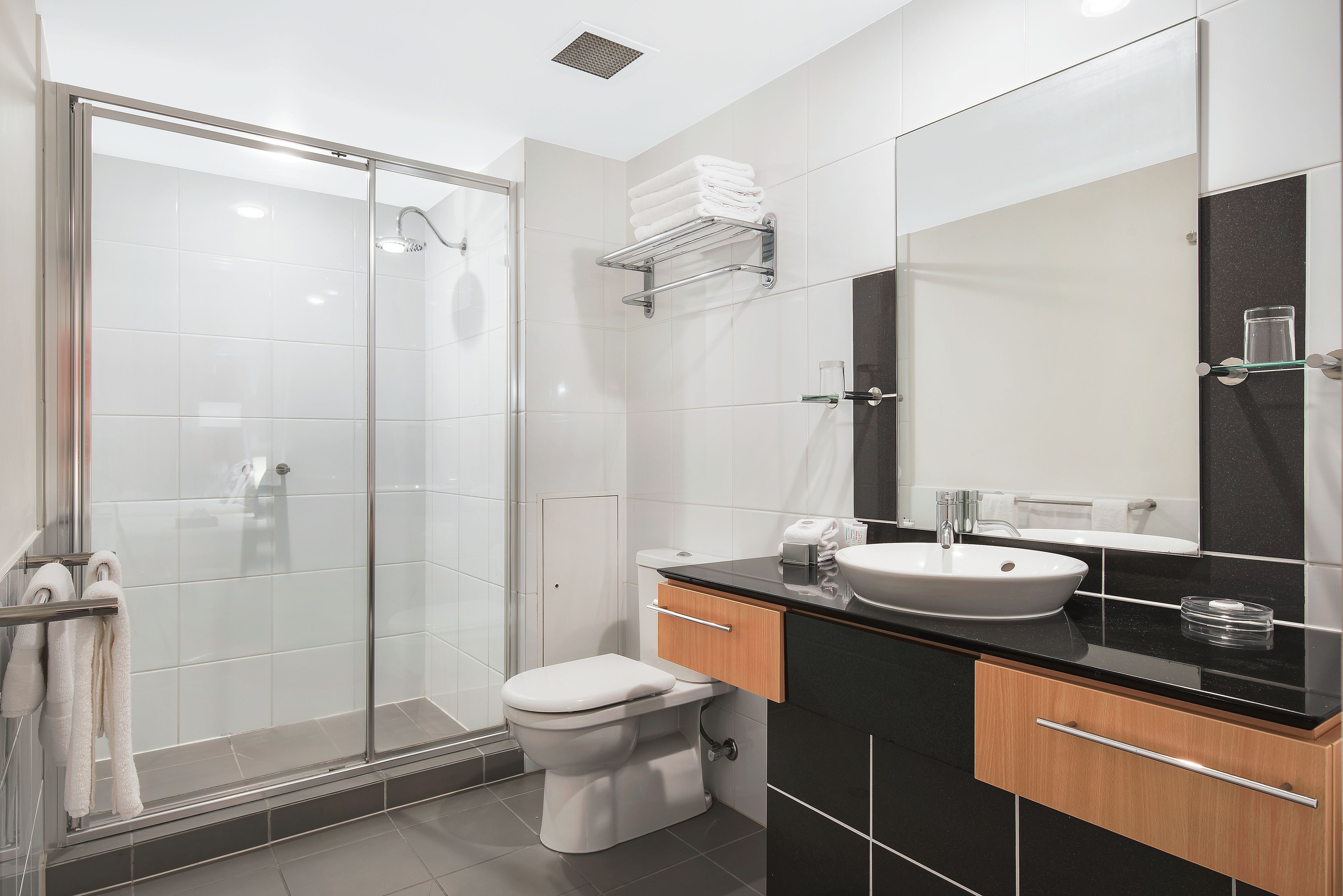 free toiletries, hair dryer, towels