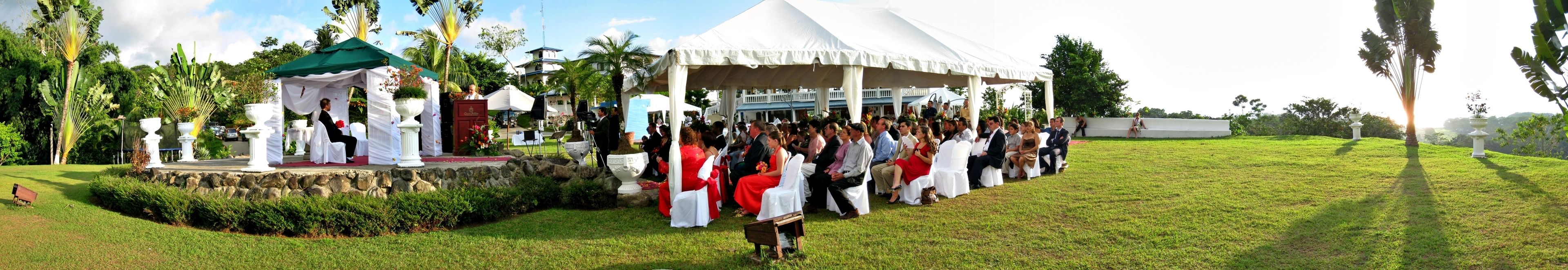 outdoor banquet area