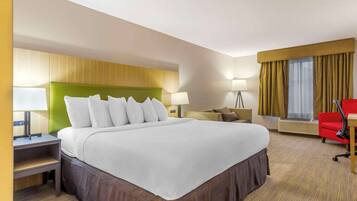 1 camera, una scrivania, tende oscuranti, ferro/asse da stiro