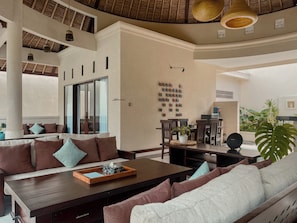 Villa 3 Bed Room Private Pool and Garden | Living area | 52-inch flat-screen TV with cable channels, TV - Aruni Bali Jimbaran Boutique Villa (Jimbaran)