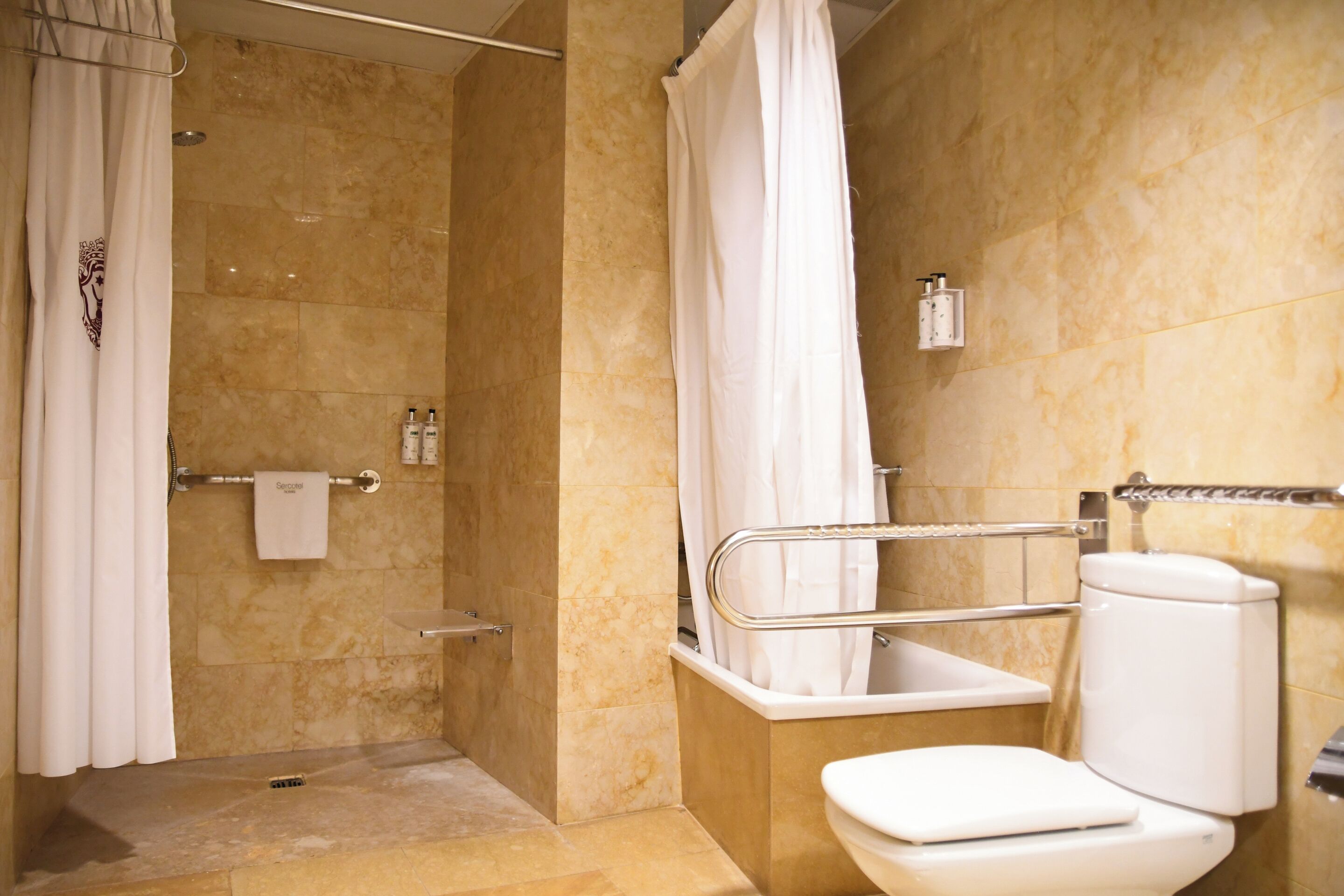 bathtub, free toiletries, hair dryer, bidet