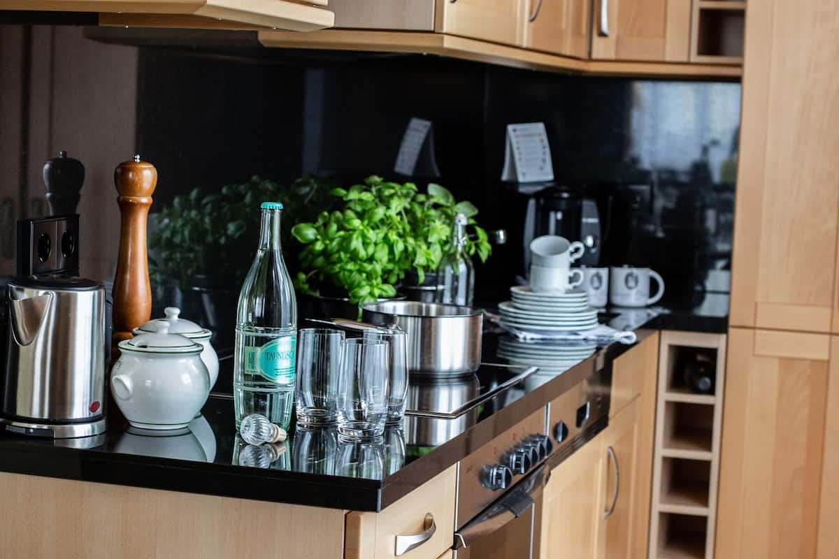 deluxe suite | private kitchen | full-sized fridge, stovetop, dishwasher, coffee/tea maker