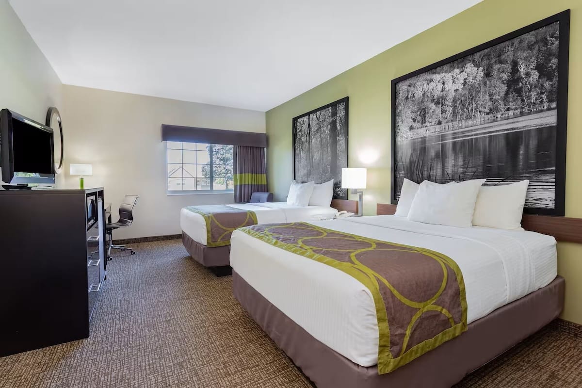 Standard Room, 2 Queen Beds, Non Smoking | Desk, blackout curtains, iron/ironing board, free cots/infant beds