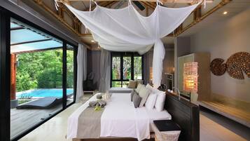 Pool Villa | 1 dormitorio, ropa de cama de alta calidad, minibar y caja fuerte