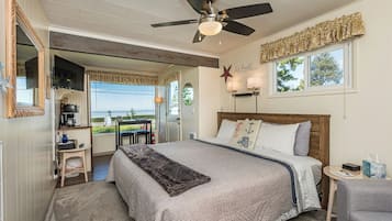 Waterfront King Room, Single Jetted Tub (Not Pet Friendly) | Premium bedding, pillowtop beds, iron/ironing board, free WiFi