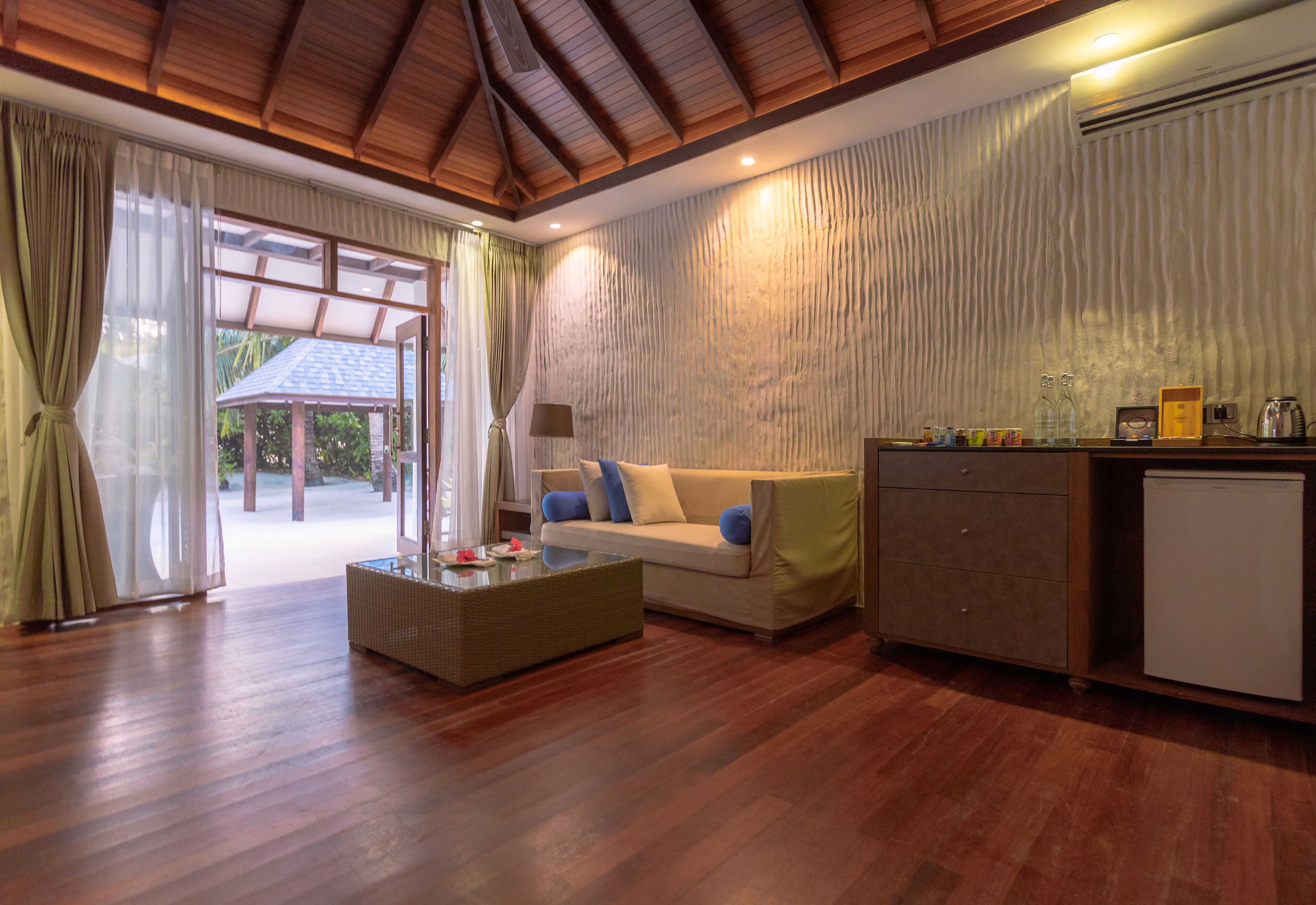sunset beach villa  | living area | led tv, dvd player