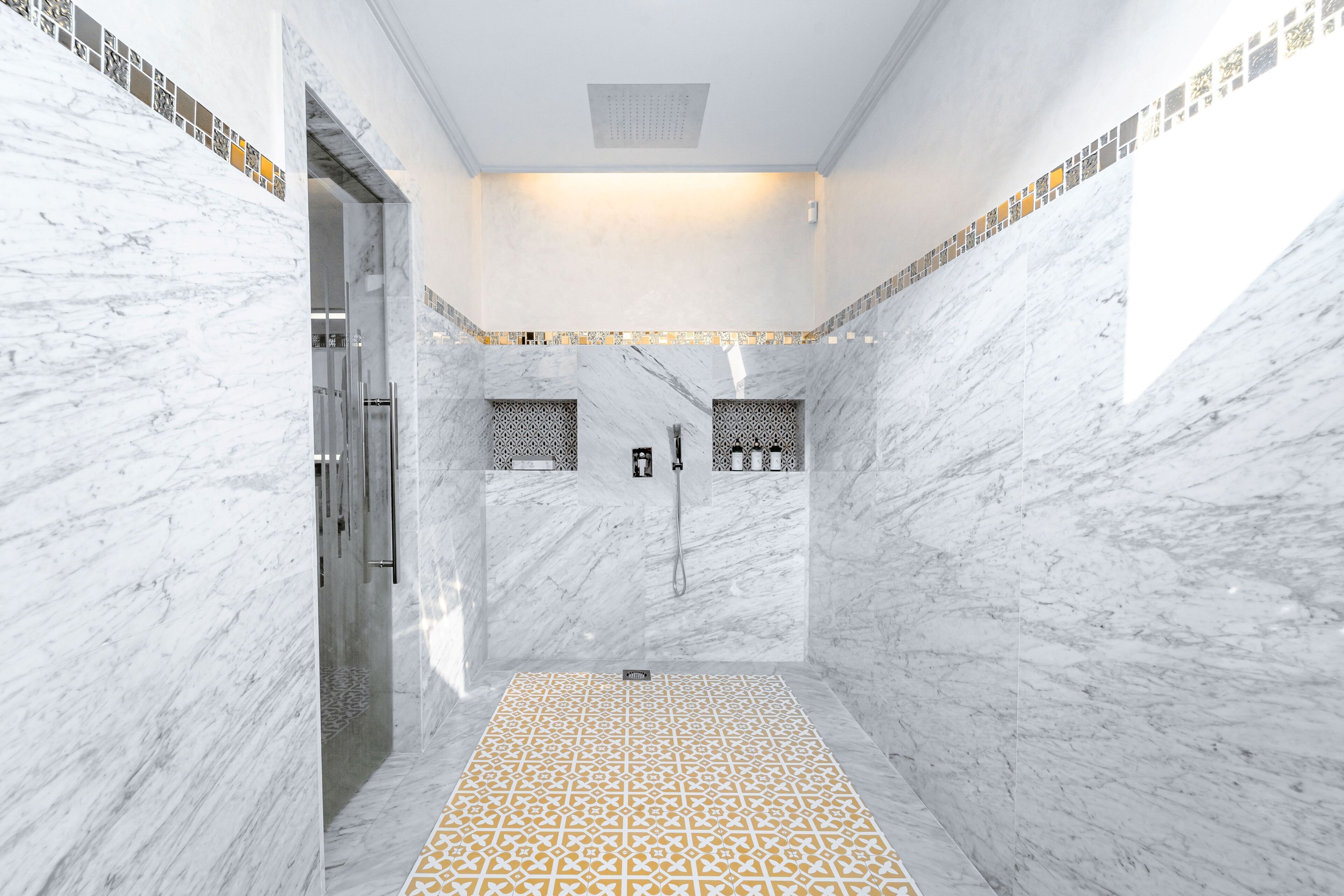 royal villa | bathroom | separate bathtub and shower, deep-soaking bathtub, rainfall showerhead