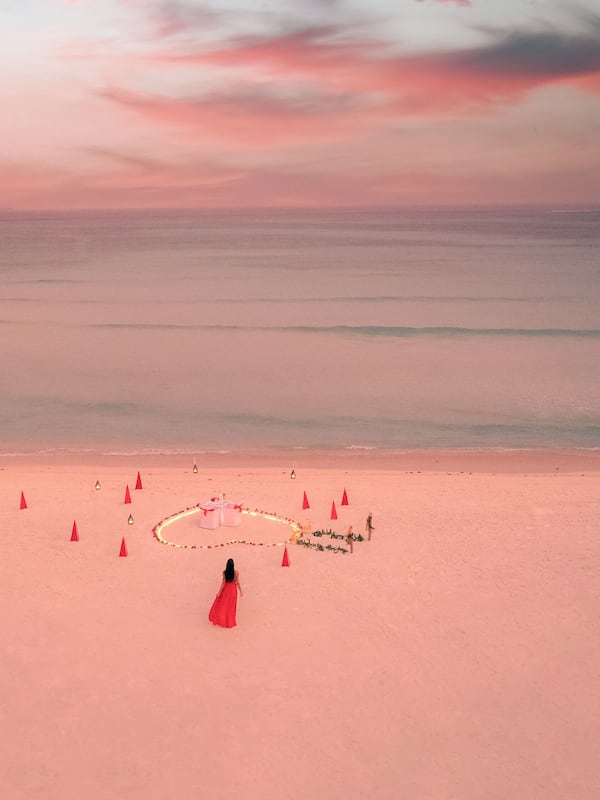 Guests can enjoy a secluded beach experience with a wide open shoreline.