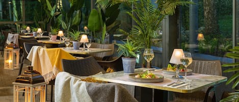 Outdoor banquet area