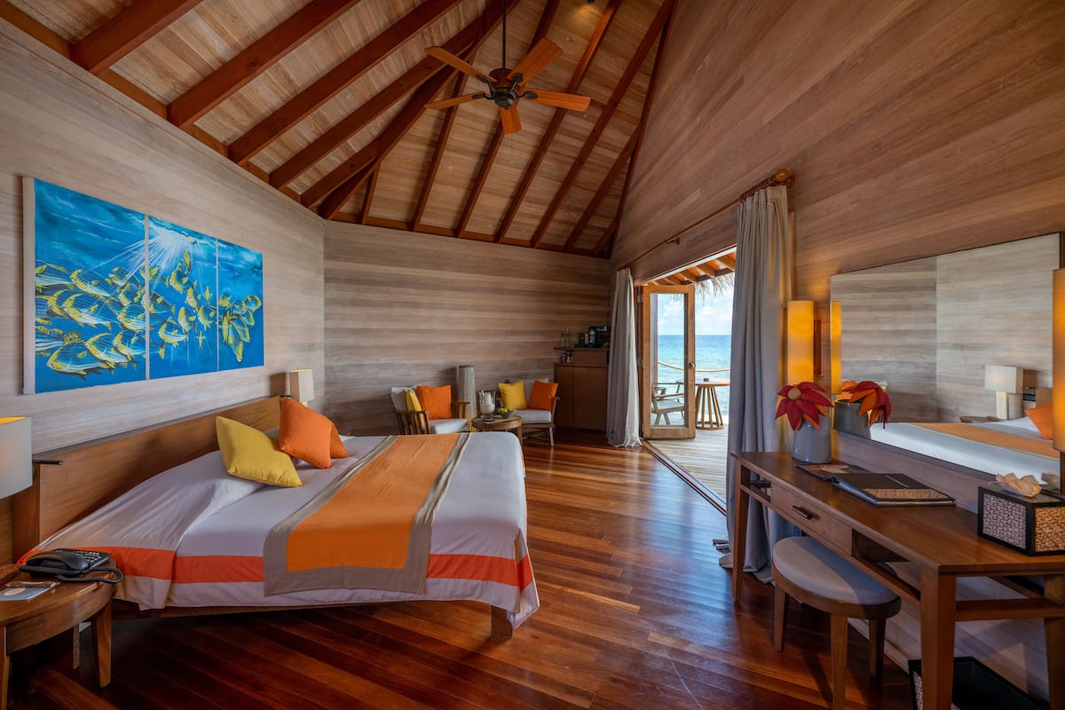 villa, overwater | premium bedding, down duvets, minibar, in-room safe